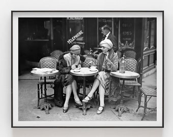パリカフェ 1920年代 写真ポスタープリント コーヒー 紅茶 白黒写真