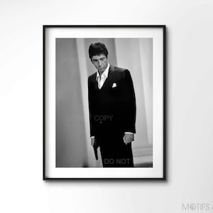Al Pacino Print | Scarface 1983 | Black and white | Premium Quality Print