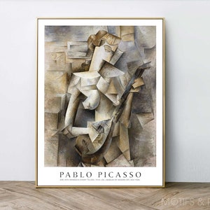 Pablo Picasso Print | Girl with a Mandolin (Fanny Tellier) 1910 | Cubism | Premium Quality Print