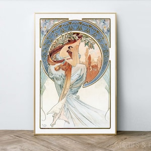 Alphonse Mucha Print | The Arts: Poetry (1898) (Series) | Premium Quality Print