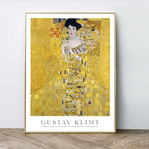 Portrait of Adele Bloch-Bauer I by Gustav Klimt - Print |  The Woman in Gold 1907 | Premium Quality Print