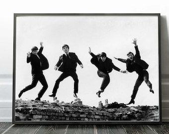 The Beatles Print | Beatles Jumping 1963 | Twist & Shout EP-Cover | Hochwertiger Druck