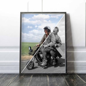 Dumb and Dumber Mini Bike Road Trip | Jim Carrey and Jeff Daniels in Dumb and Dumber 1994 I Wall Art I Premium Quality Print