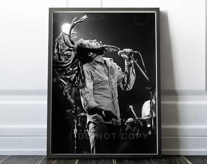 Bob Marley Print | Bob Marley performing at The Roxy Theatre 1979 | Vintage | Premium Quality Print