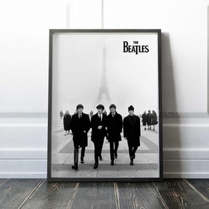 The Beatles in Paris Print | 1964 The Beatles in Eiffel Tower Paris France | Premium Quality Print