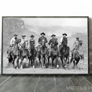 The Magnificent Seven 1960 Print | Yul Brynner, Steve McQueen, Charles Bronson | on Horseback | Premium Quality Print