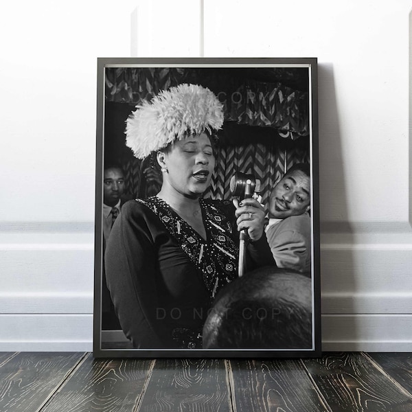 Ella Fitzgerald Print | 1948 With Dizzy Gillespie and Ray Brown | Poster | Premium Quality Print