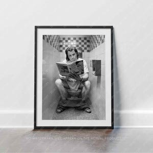 Pulp Fiction Print | Toilet Scene John Travolta In 'Pulp Fiction' | 1994 | Wall Art in Color or Black and White | Premium Quality Print Black and White