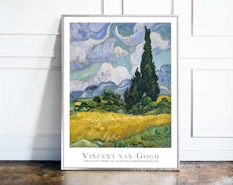 Vincent van Gogh Print | Wheat Field with Cypresses 1889 | Premium Quality Print