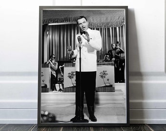 Frank Sinatra Print | 1957 Frank Sinatra At Microphone | Poster | Premium Quality Print