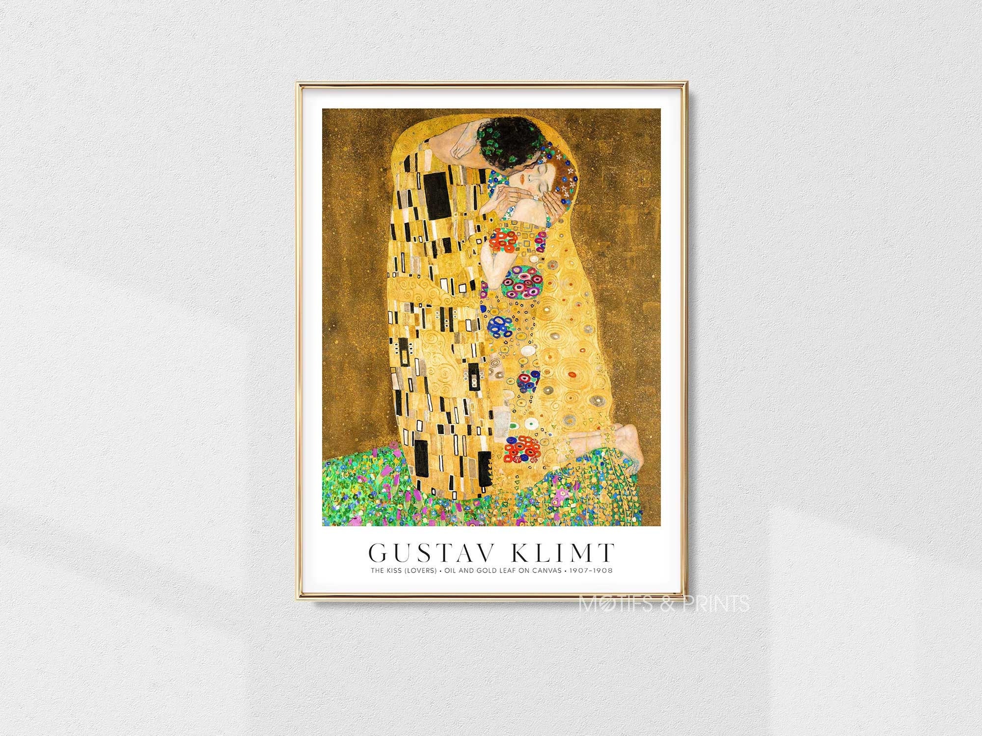 本 Gustav Klimt 接吻 アートプリント 約60cm x 50cm
