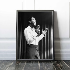 Sam Cooke Print | singer, songwriter and civil-rights activist, on stage 1964 | Vintage | Premium Quality Print