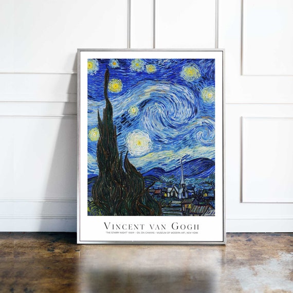 星月夜 ヴィンセント・ヴァン・ゴッホのプリント フィンセント・ファン・ゴッホのプリント | 星月夜 1889 | プレミアム