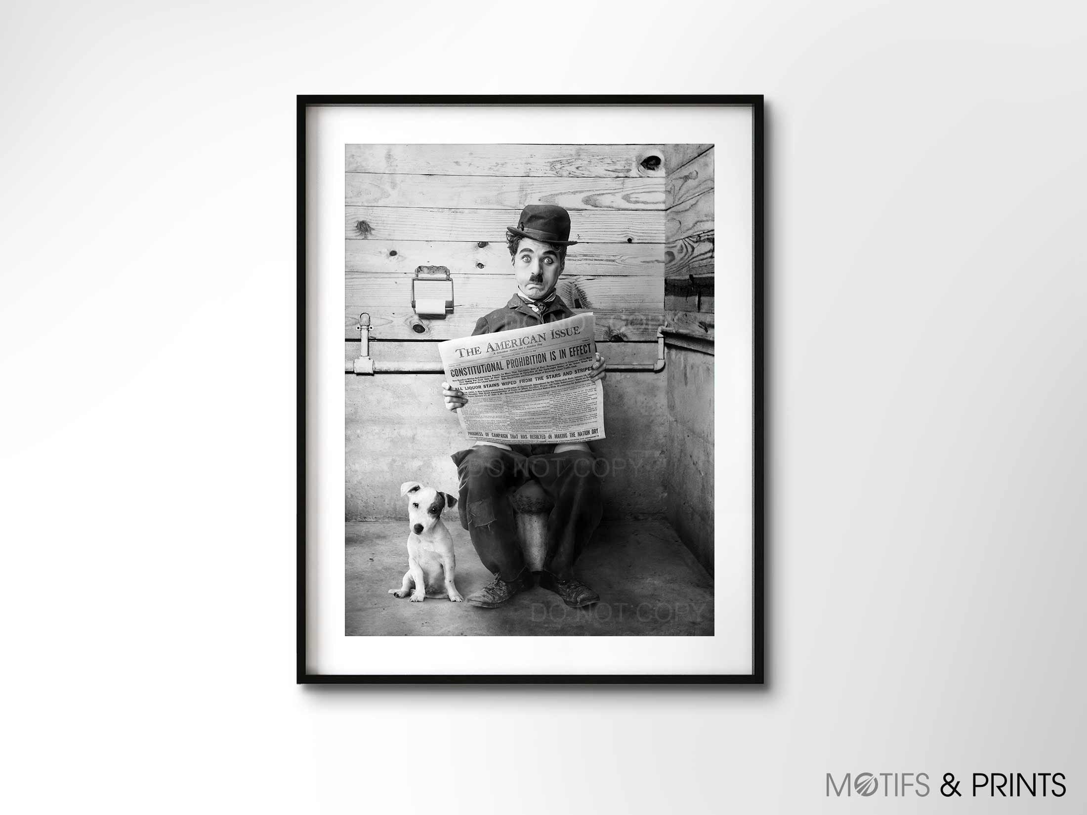 Charlie Chaplin Sitting on the Toilet Wall Art Premium Etsy Australia