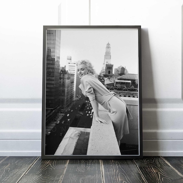 Marilyn Monroe | 1955 Ambassador Hotel NYC | Vintage Poster | Black and White Photo | Premium Quality Print