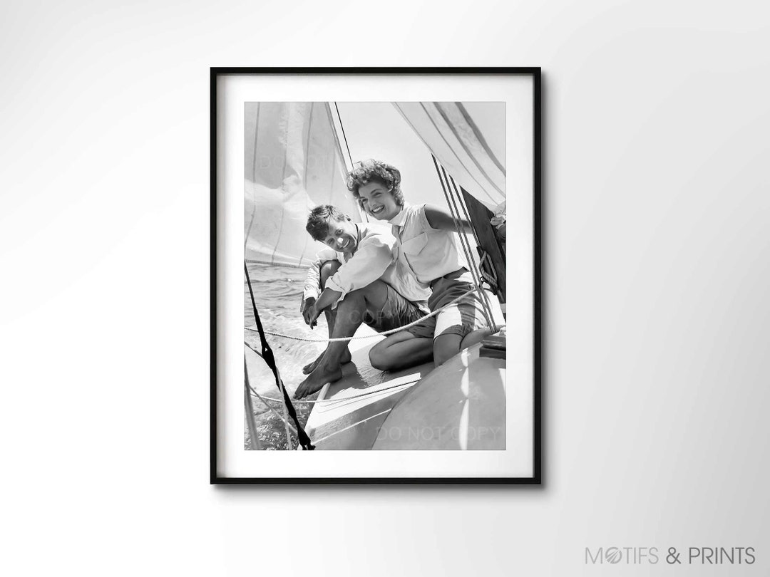 Jackie Kennedy Print John F. Kennedy and Fiance Jacqueline Bouvier Go ...