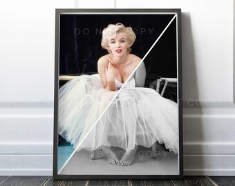 Marilyn Monroe as Ballerina 1954 | Black and White Photo | and Color | Premium Quality Print