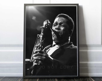 John Coltrane | Saxophoniste et compositeur de jazz américain vers 1965 |  Impression de qualité supérieure