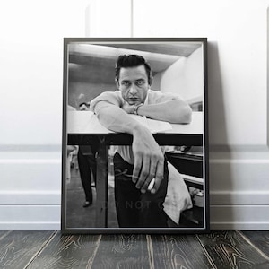 Johnny Cash Print | Columbia Records recording studio 1961 | Vintage | Premium Quality Print