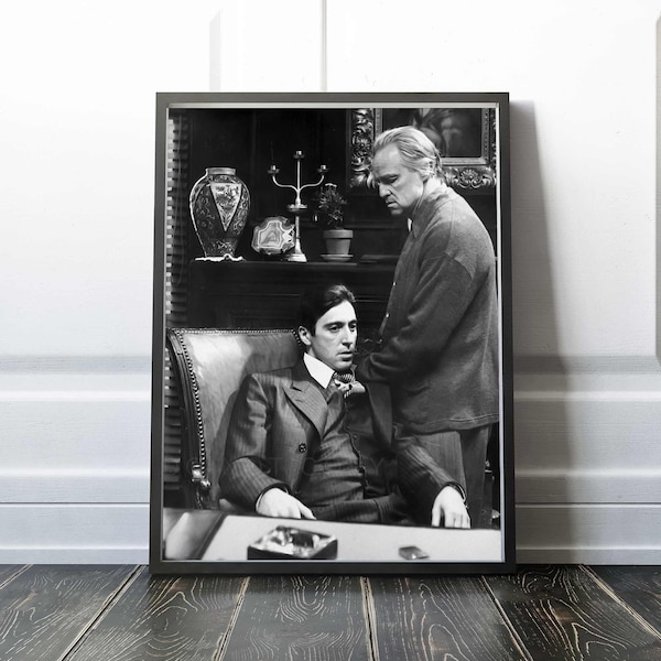 The Godfather Print | The Godfather Al Pacino and Marlon Brando 1972 | Premium Quality Print