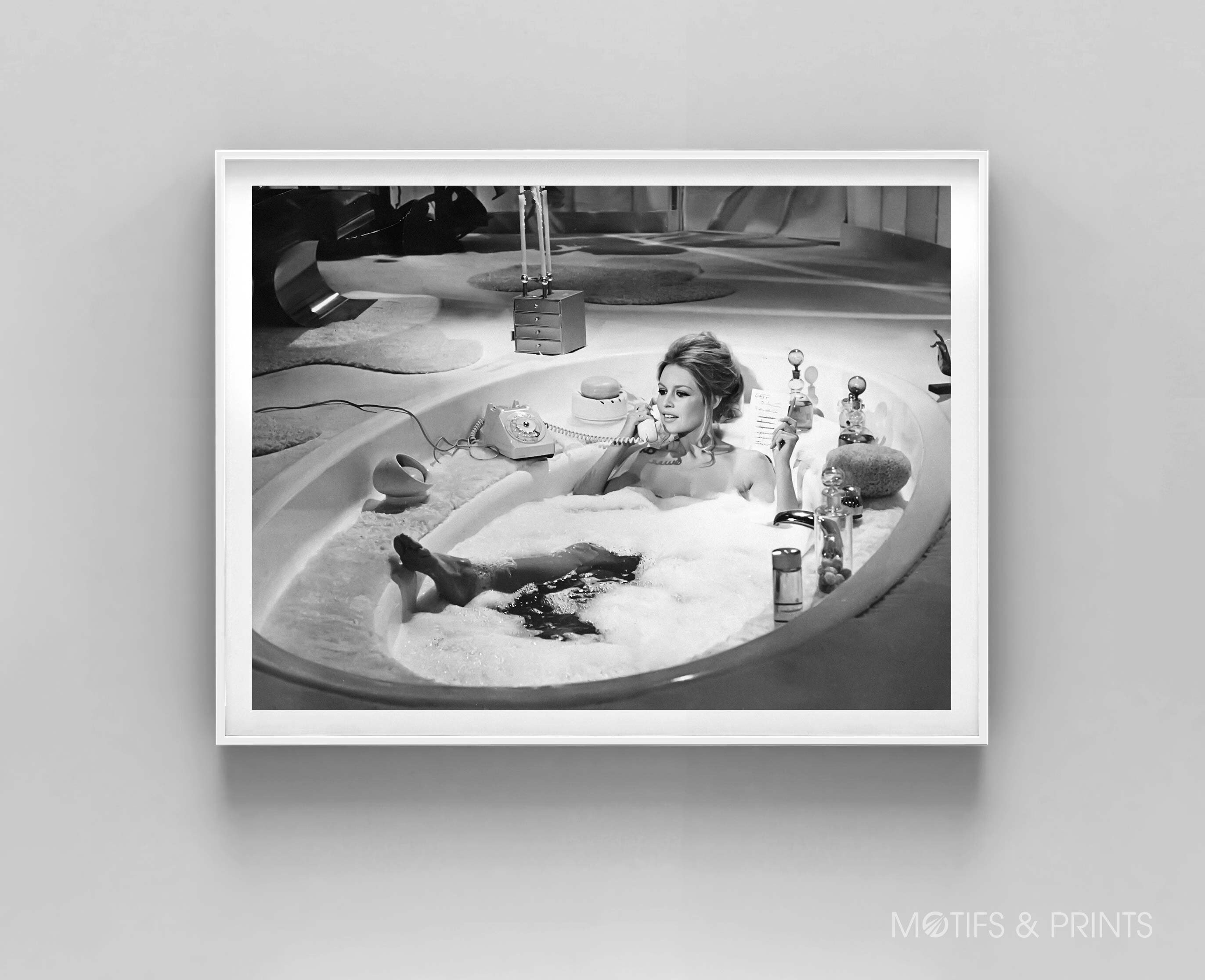 Brigitte Print | French Actress in Bubble Bath 1964