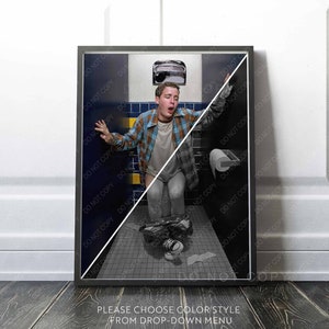 American Pie toilet scene Print - | Funny Bathroom Decor - Premium Quality Print