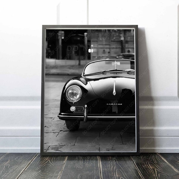 Vintage Porsche 356 Print | Sport's car | Automotive | Black and white Photography | Premium Quality Print