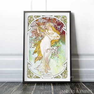 Alphonse Mucha Print | The Seasons: Spring (1896) (Series) | Premium Quality Print