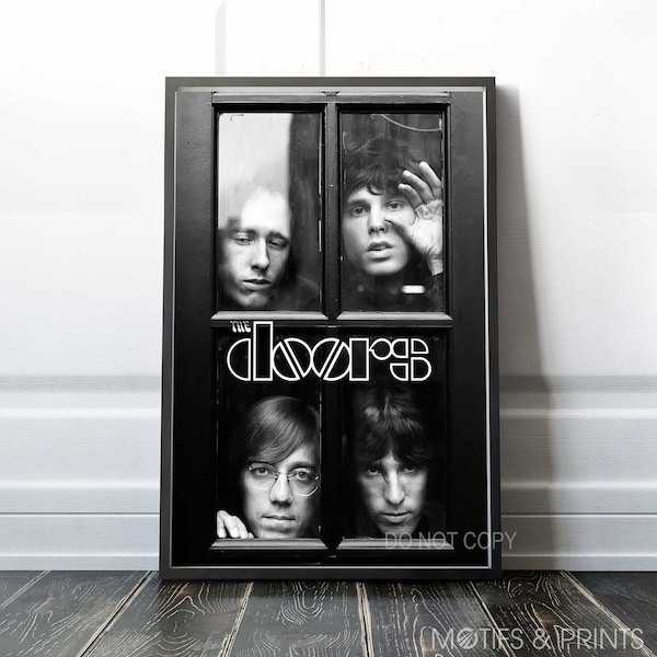 The Doors Print | Jim Morrison, Robby Krieger, Ray Manzarek, and John Densmore| Vintage | Premium Print