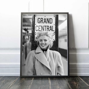 Marilyn Monroe Print | Grand Central Station March 2, 1955 in New York City | Black and White Photo | Premium Quality Print