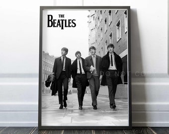 The Beatles Print | 1964 Die Beatles auf den Straßen von London | Hochwertiger Druck