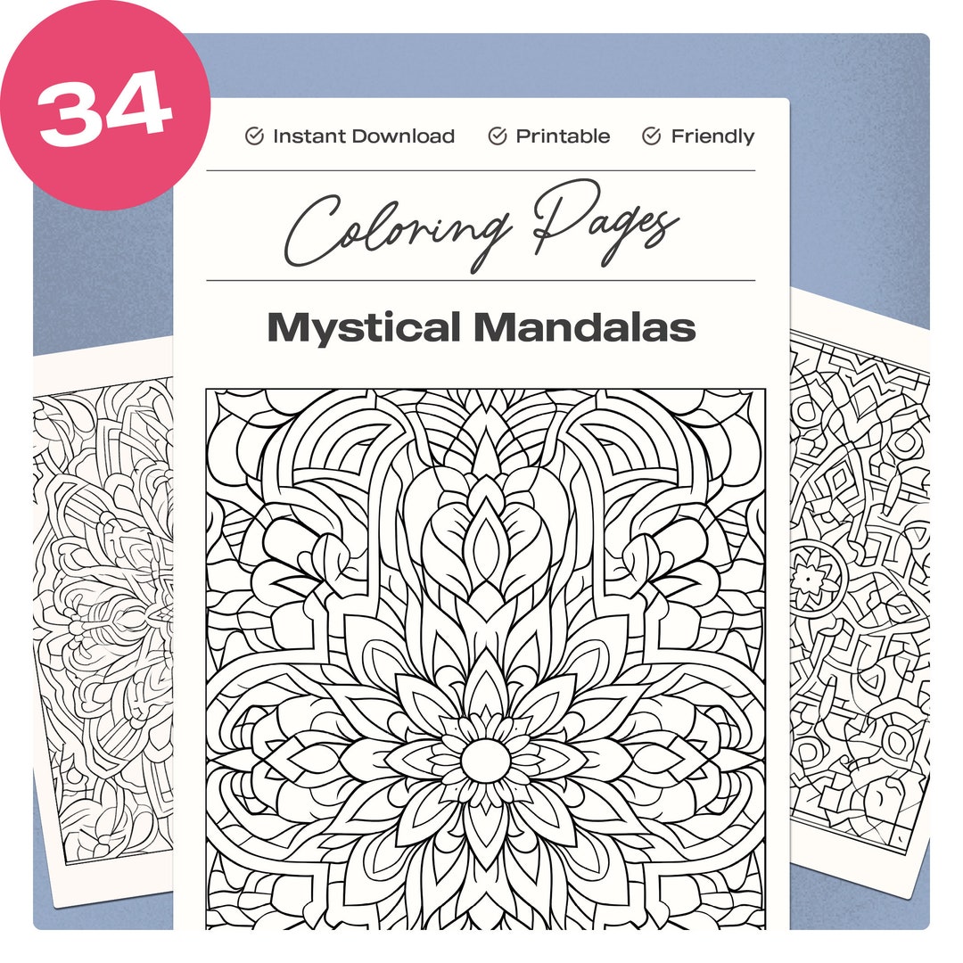 Printable Adult Coloring Pages Mystical Mandalas