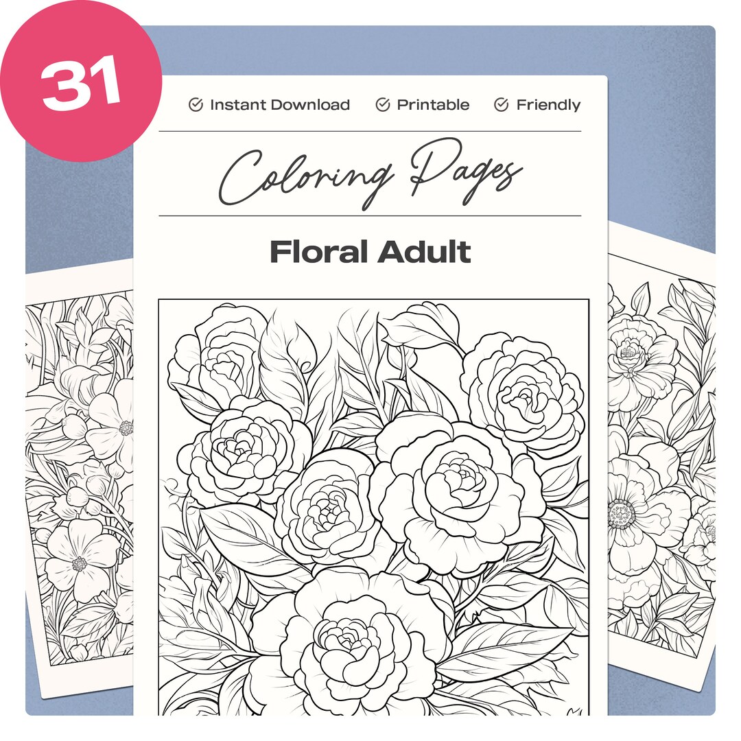 Floral Adult Coloring Pages Collection, Floral Designs, Nature Patterns ...
