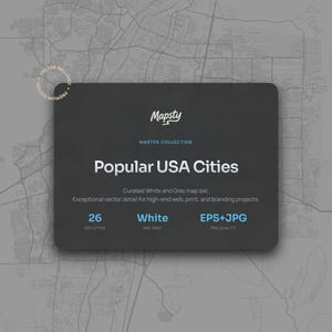 Paquete de 26 mapas vectoriales de ciudades populares de EE. UU. en estilo blanco y gris, colección de arte de topografía urbana minimalista moderna para pósteres y decoración de paredes.