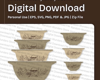 Digital File Download Pyrex Bowl Forest Fancies Mushroom Vintage Art png eps, pdf, jpg Cricut Design