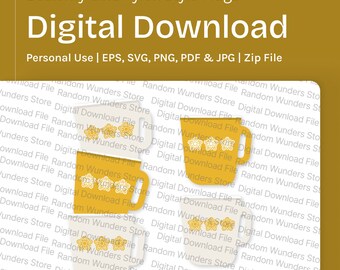 Pyrex Patrón Mariposa Flores Doradas Tazas Tazas SVG Archivo Digital Descargar Arte Vintage png eps, pdf, jpg Cricut Diseño Ilustración