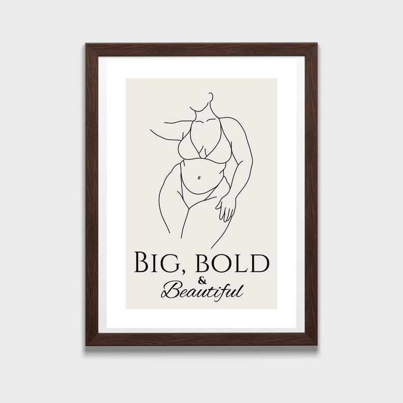 Nude Plus Size Model in Fine Art Style With Inspirational Quote Plus