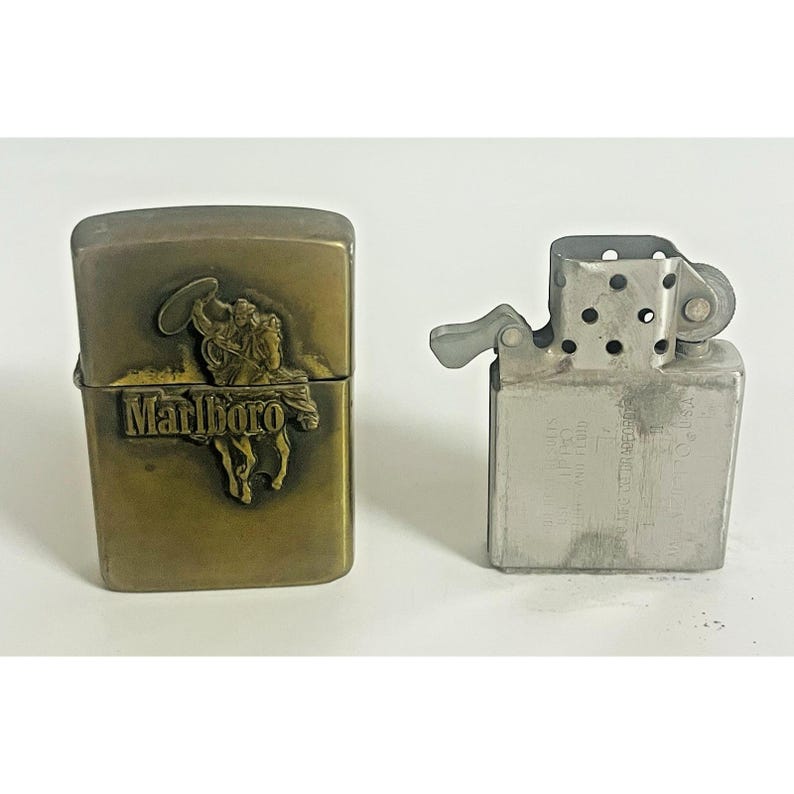 Vintage 1986-88 Zippo Marlboro Cowboy Edition Brass Lighter Rare image 2