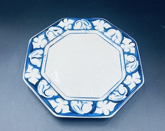 Dedham Pottery Octagon Plate 7" Vintage 1990 Signed