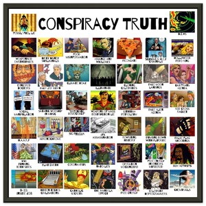 44 Conspiracies Truth Wall Art Alle complotten van JFK en 911 tot Flat Earth en Tartaria Illuminati Cards | Ingelijst of ingelijst
