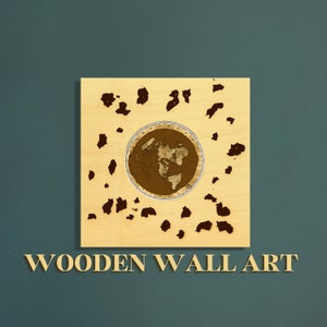 HD World Beyond The Ice Wall Ancient Japanese Flat Earth Map & Gleason's Combined Shows More Land Beyond Antartica | Wooden Wall Art
