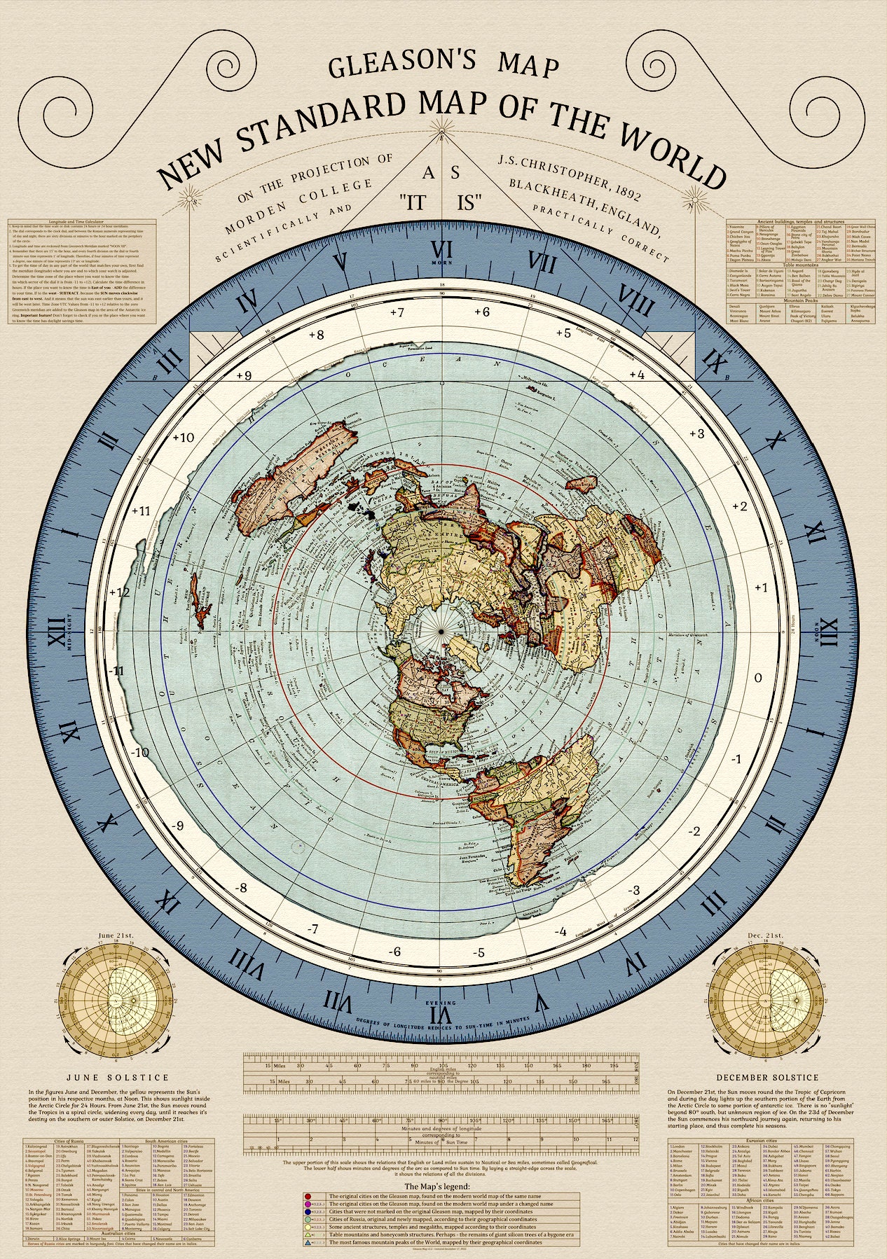 Gleason's New Standard Map of the World 2023 Remastered - Etsy UK