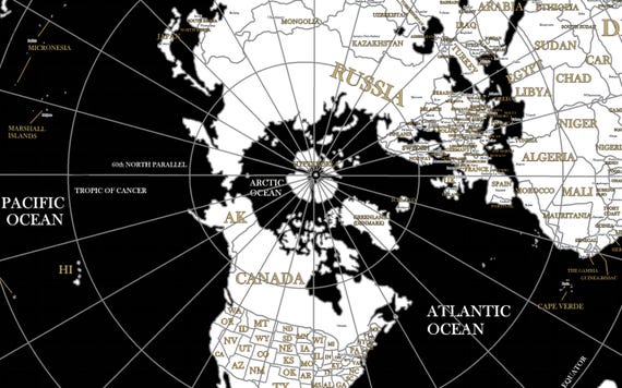 Mappa Della Terra Piatta Del 2025 Incorniciata - Gleason In Bianco - Foto 5