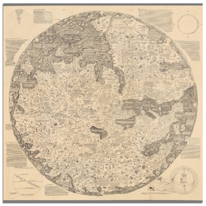 Mapa HD de Fra Mauro «Mappemonde» de 1450 en arte mural mate de calidad museística de archivo.