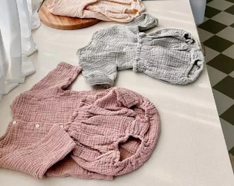 Ensemble de Vêtements Coton Bio pour Bébé,Chemise à Manches,Short Bouffant,Tenue de Printemps pour Nouveau-Né/Garçon/Fille personnalisable