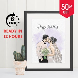 Custom Vector Portrait for Valentine's Day | Personalized Couple Gift | Romantic Love Art for Anniversary & Engagement