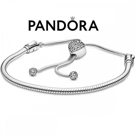 Pandora Silver Pave Heart Clasp Bracelet