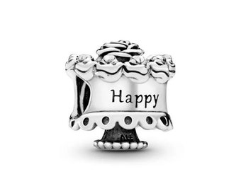 Silver Pandora Birthday Cake Charm S925 Silver Birthday Cake Charm Symbol of Celebration and Friendship Birthday Gift Idea Unique Charm