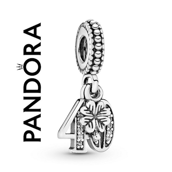 Ciondolo 40&deg; Compleanno In Argento 925 A Forma Di Cuore Con Zirconi, Regalo Anniversario