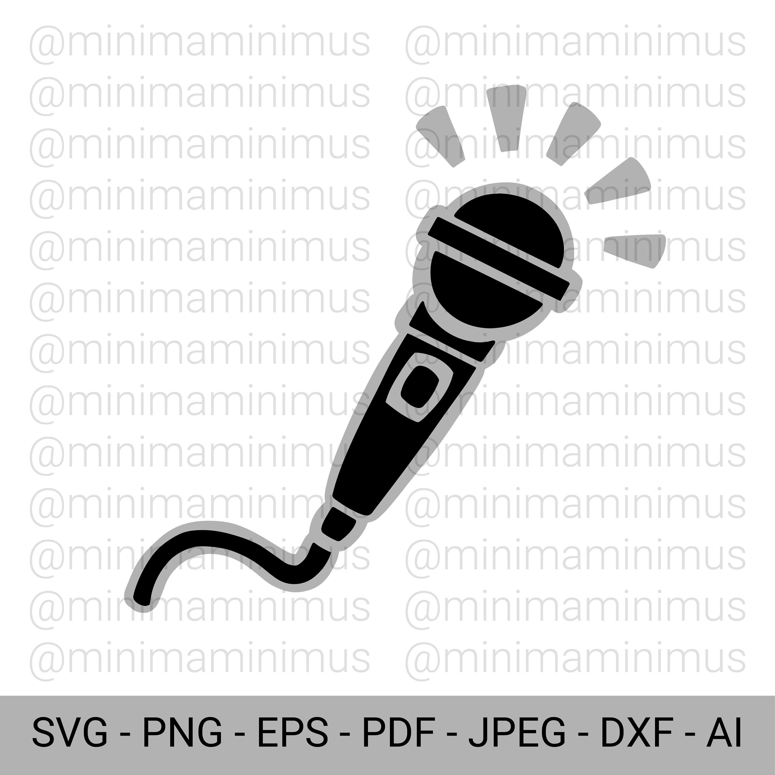 Microphone Clipart for Music Lovers SVG Hand Drawn Design for Crafting